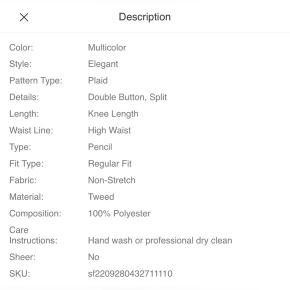 ❤️ FREE with any purchase 🙏🏽 SHEIN 💖⚜️ Tweed High Waist Pencil Skirt - Picture 7 of 17